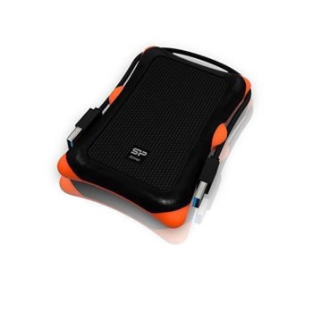 Кутия 2.5"(6.35 cm) Silicon Power Armor A30 за 2.5" (6.35 cm) SATA HDD/SSD до 2TB, USB 3.1, удароустойчива, черна | JAR Computers Silicon Power Armor A30 SP000HSPHDA30S3K