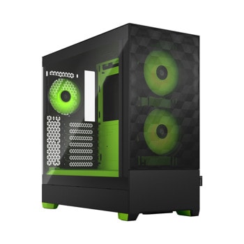 Кутия Fractal Design Pop Air Green Core, ATX/mATX/Mini-ITX, 2x USB 3.0, RGB контролер, прозорец, черна, без захранване | JAR Computers Fractal Design Pop Air Green Core FD-C-POR1A-04