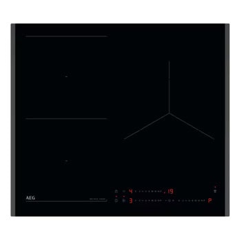 Индукционен плот за вграждане AEG TO63IQ00FB, 3 нагревателни зони, скосена рамка, OptiHeat, Hob2Hood, черен | JAR Computers AEG TO63IQ00FB
