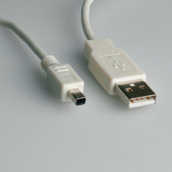 Кабел Roline 11.99.8618, USB A(м) към Mitsumi mini(м), 1.8m, бял | JAR Computers Roline 11.99.8618 USB A(м) към Mitsumi mini(м) 1.8