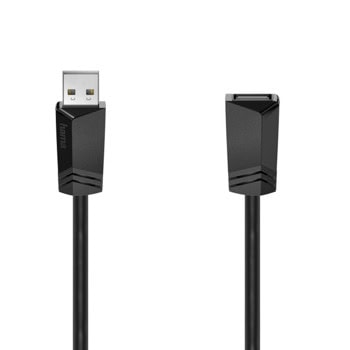 Кабел Hama 200621, от USB A(ж) към USB A(м), 5m., черен | JAR Computers Hama 200621