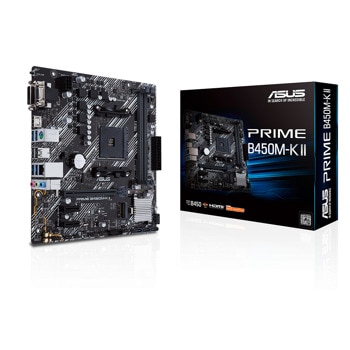 Дънна платка Asus Prime B450M-K II, B450, AM4, DDR4, PCI-E 3.0 (HDMI/DVI/VGA), 4x SATA 6Gb/s, 1x M.2 slot, 4x USB 3.2 Gen 1, mATX | JAR Computers Asus Prime B450M-K II 90MB1600-M0EAY0