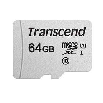 Карта памет 64GB microSDXC, Transcend 300S, Class 10 UHS-I, скорост на четене 100MB/s, скорост на запис 25MB/s image
