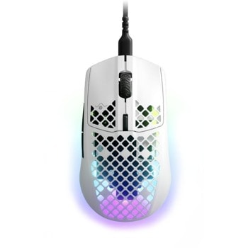 Мишка SteelSeries Aerox 3 (2022) Snow, оптична (8,500 dpi), USB, AquaBarrier™ Protection, бял image