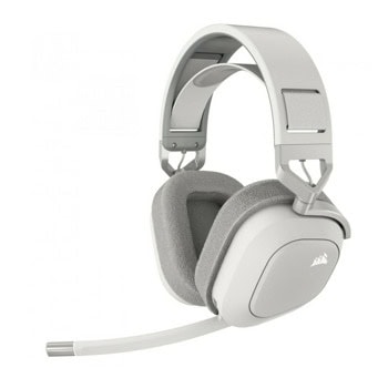 Слушалки Corsair HS80 Max, безжични, Bluetooth, USB, микрофон, гейминг, 50mm драйвери, Dolby Atmos, бели | JAR Computers Corsair HS80 Max White CA-9011296-EU