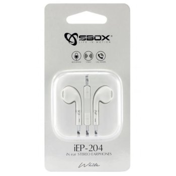 SBOX IEP-204W Слушалки с микрофон Бели