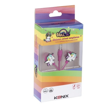 Слушалки Konix Unik Wired Headphones, 3.5мм жак, 1,2м, розови | JAR Computers Konix Unik Wired Headphones
