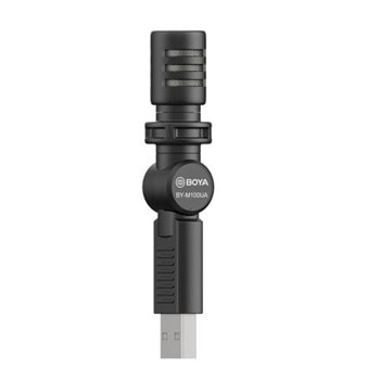Микрофон BOYA BY-M100UA, компактен, USB Type-A, черен | JAR Computers Микрофон BOYA BY-M100UA компактен USB-A