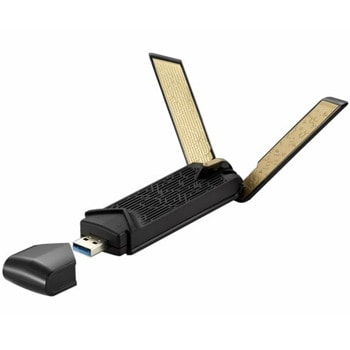 Мрежови адаптер Asus USB-AX56, 1800Mbps, 2.4GHz(574 Mbps)/5GHz(1201 Mbps), Wireless-AX, външна антена | JAR Computers ASUS USB-AX56 90IG06H0-MO0R10