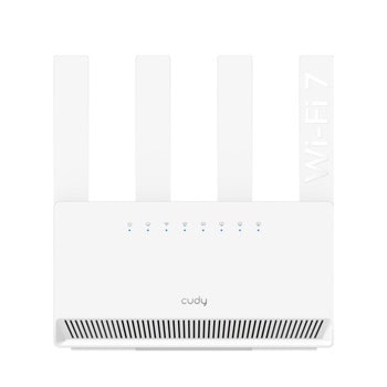 Рутер Cudy WR3600E, 3600 Mbps, 2.4GHz (688Mbps)/ 5GHz (2882Mbps), Wireless BE, 1x 10/100/1000Mbps WAN, 3x 10/100/1000Mbps LAN, 4 външни антени | JAR Computers Cudy WR3600E