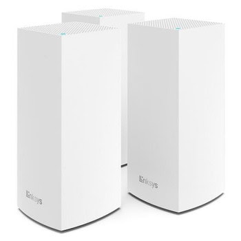 Безжична Mesh Wi-fi система Linksys MX12600, 4200Mbps, 2.4GHz(600Mbps)/5GHz(1200Mbps)/5GHz(2400Mbps), Wireless AX, 3x LAN 10/100/1000, 1x WAN 10/100/1000, 1x USB, 3 устройства | JAR Computers Linksys MX12600