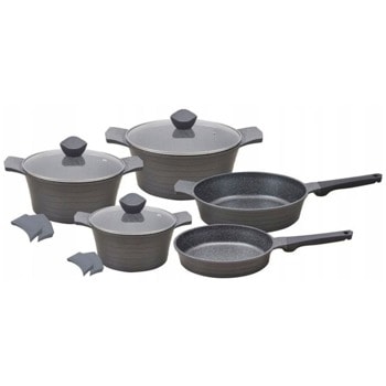 Комплект съдове Klausberg Fresco KB 7356, алуминий, гранитно покритие, 12 части, сив | JAR Computers Klausberg Fresco KB 7356