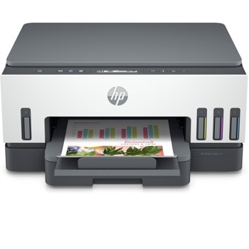 Мултифункционално мастиленоструйно устройство HP Smart Tank 720 AiO, цветен, принтер/копир/скенер, 1200 x 1200 dpi, 15 стр./мин, USB, Wi-Fi, A4 | JAR Computers HP Smart Tank 720 AiO Printer