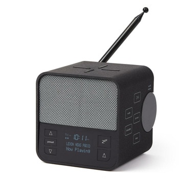 Радиочасовник Lexon Oslo News+, DAB+/FM радио, будилник, Bluetooth, 10W безжично зарядно устройство, сиво-черен image