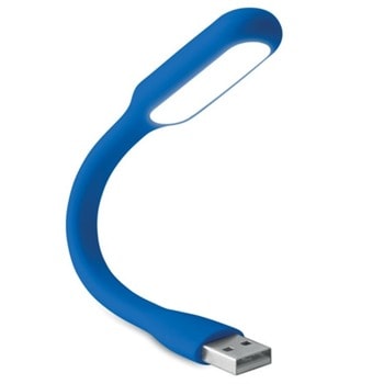 USB лампа More Than Gifts Kankei Blue, USB, LED, възможност за надписване и брандиране чрез тампонен печат, бяла image