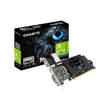 Видео карта Nvidia GF GT 710, 2GB, Gigabyte, PCI-E, GDDR5, 64bit, HDMI, VGA, DVI-D | JAR Computers Gigabyte GeForce GT 710 2GB GDDR5