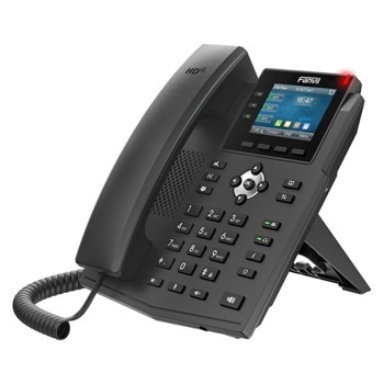 VoIP телефон Fanvil X3U, 6 SIP акаунта, 2.8" (7.11 cm) 320x240 цветен дисплей, 2x 10/100/1000 Mbps LAN порта, PoE, черен image