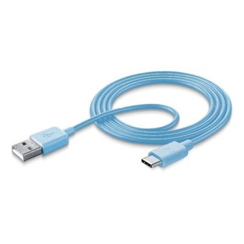 Кабел Cellular Line, от USB-A(м) към USB-C(м), 1m, син | JAR Computers Кабел данни Smart USB - Type-C