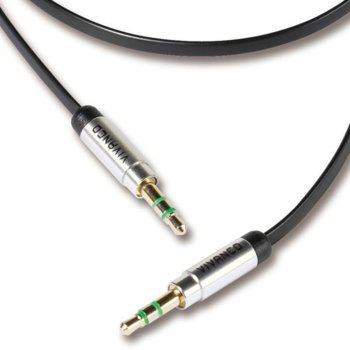 Кабел Vivanco 35486, от 3.5mm Jack(м) към 3.5mm Jack(м), 0.5м, черен, позлатени конектори | JAR Computers Vivanco 35486 3.5mm Jack(м) към 3.5mm Jack(м) 0.5м