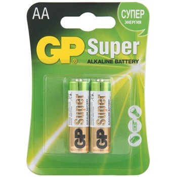 Батерия алкална, GP, SUPER, LR6, 1.5V, 2 бр | JAR Computers Алкална батерия GP SUPER LR6