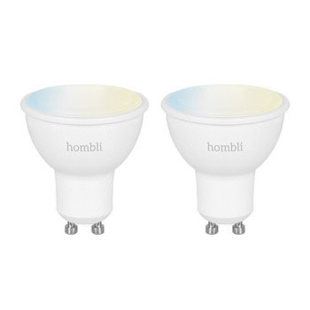 Смарт крушки Hombli CCT Promo Pack (2 броя), GU10, 4.5W, 350lm, управление с гласов асистент Google и Alexa, бели | JAR Computers Hombli (4.5W) CCT Promo Pack HBPP-010