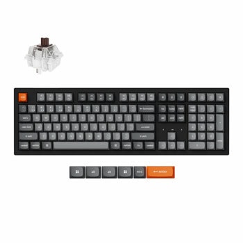 Клавиатура Keychron K10 Max QMK (K10M-H3), безжична/жична, механична, Super Brown суич, гейминг, мултимедийни клавиши, RGB подсветка, N-Key Rollover, черна, Wireless, USB, Bluetooth | JAR Computers Keychron K10 Max QMK Super Brown Switch K10M-H3