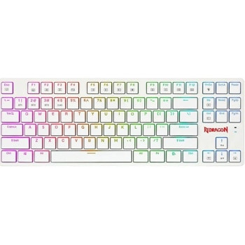 Клавиатура Redragon Anubis, безжична/жична, механична, гейминг, Redragon Tactile Brown суичове, RGB подсветка, бяла, Bluetooth, Wireless, USB | JAR Computers Redragon Anubis K539W-RGB_BR