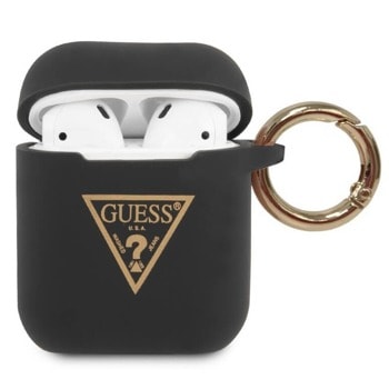 Защитен калъф Guess Triangle за Apple Airpods / Apple Airpods 2, черен | JAR Computers Guess Triangle GUACA2LSTLBK