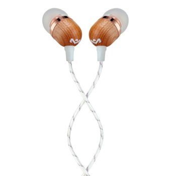 Слушалки тапи House of Marley Smile Jamaica (EM-JE041-CP), микрофон, 3.5mm, бели/кафяви | JAR Computers House of Marley Jamaica EM-JE041-CP white/brown