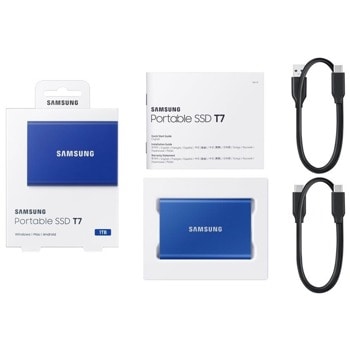 Samsung Portable SSD T7 1TB, Blue (Разопакован) | JAR Computers Samsung Portable SSD T7 1TB, Blue (Разопакован)