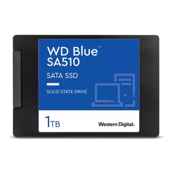 Памет SSD 1TB, Western Digital Blue SA510, SATA 6Gb/s, 2.5"(6.35 cm), скорост на четене до 560MB/s, скорост на запис до 530MB/s | JAR Computers Western Digital Blue SA510 1TB WDS100T3B0A