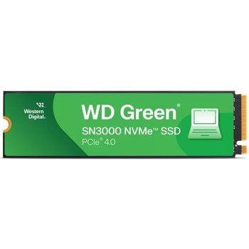 Памет SSD 2TB, Western Digital Green SN3000, NVMe, M.2 (2280), скорост на четене до 5000MB/s, скорост на запис до 4200MB/s | JAR Computers Western Digital Green SN3000 NVMe 2TB WDS200T4G0E
