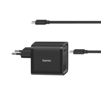 Зарядно устройство HAMA 200005, от контакт към USB Type C, 20A, 45W, черно | JAR Computers HAMA 200005