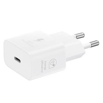 Зарядно устройство Samsung EP-T2510NWEGEU, от контакт към USB C(ж), 25W, бяло | JAR Computers Samsung EP-T2510NWEGEU