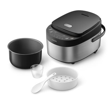 Уред за варене на ориз Philips HD3093/80, 549W, 0.85 l капацитет, 8 програми, черно-сив | JAR Computers Philips HD3093/80