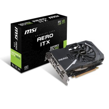 Видео карта Nvidia GeForce GTX 1060, 6GB, MSI Aero ITX OC, PCI-E 3.0, GDDR5, 192 bit, 2x Display Port, 2x HDMI, 1x DVI | JAR Computers MSI GeForce GTX 1060 AERO ITX 6G OC