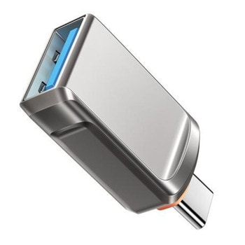 Адаптер Xmart OTG USB 3.0 - USB Type-C, от USB C(м) към USB A(ж), сив image