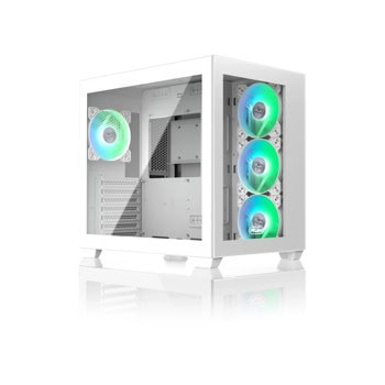 Кутия Raijintek PAEAN C7 TG4, ATX/microATX/Mini-ITX, 2x USB 3.0, 4x 120mm ARGB вентилатора, с прозорец, бяла, без захранване | JAR Computers Raijintek PAEAN C7 White TG4 0R20B00235