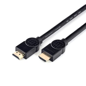 Кабел Manhattan, от HDMI(м) към HDMI(м), 10m, черен | JAR Computers Manhattan HDMI 10m black