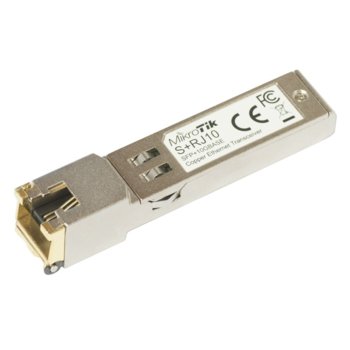 SFP модул MikroTik S+RJ10, SFP+ към RJ-45, 10 Gbps, до 200m, single-mode | JAR Computers SFP+ модул Mikrotik S+RJ10