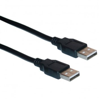 Кабел DeTech, USB A(м) към USB A(м) 3m, черен image