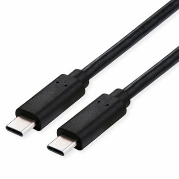 Кабел VALUE 11.99.9092, от USB C(м) към USB C(м), 0.8m, 100W, черен | JAR Computers кабел roline 11.99.9092
