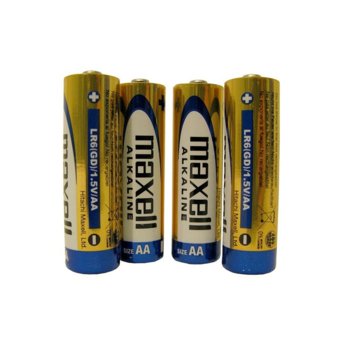 Батерии алкални Maxell AA, 1.5V, 4 бр.
