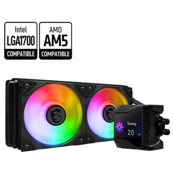 Водно охлаждане за процесор MSI MPG Coreliquid D240, съвместимост със сокети Intel LGA 1700/1200/1156/1155/1151/1150 & AMD AM5/AM4/TR4/sTRX4 | JAR Computers MSI MPG Coreliquid D240 936-6A1611-003