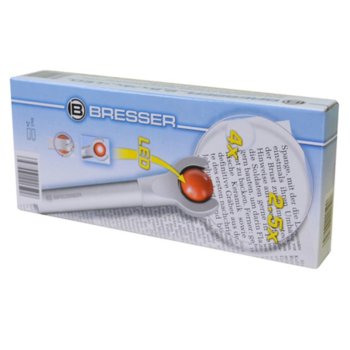 Лупа Bresser 2.5x/4x 88 mm с осветление метална