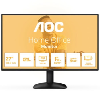 Монитор AOC 27B31H, 27" (68.58cm) IPS панел, 120Hz, Full HD, 4ms, 20 000 000:1, 300cd/m2, HDMI, VGA | JAR Computers AOC 27B31H