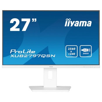 Монитор IIYAMA XUB2797QSN-W2, 27" (68.58cm) IPS панел, 100Hz, QHD, 1ms, 80 000 000:1, 300cd/m2, DisplayPort, HDMI USB, USB-C, LAN | JAR Computers IIYAMA XUB2797QSN-W2
