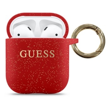 Защитен калъф Guess Silicone Glitter за Apple Airpods / Apple Airpods 2, червен | JAR Computers Guess Silicone Glitter GUACCSILGLRE