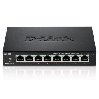 Суич D-Link DES-108/E, 100Mbps, 8x 10/100Mbps | JAR Computers D-Link DES-108/E