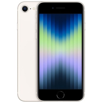 Смартфон Apple iPhone SE 3gen (бял), 4.7" (11.93 cm) Retina HD дисплей, шестядрен Apple A15 Bionic 3.22 GHz, 4GB RAM, 64GB Flash памет, 12.0 & 7.0 Mpix камери, iOS, 144g image